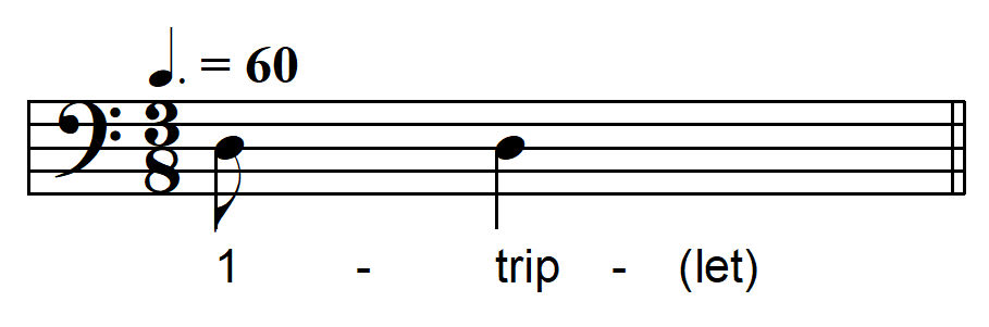 rhythmic dictation compound meter one beat example 2